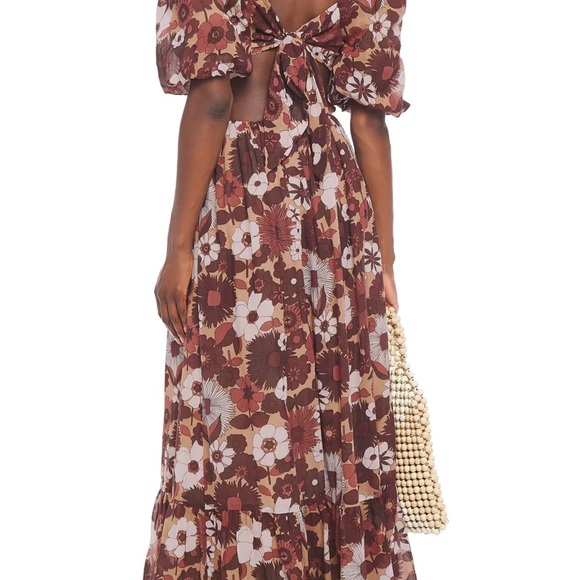 Antik Batik Lorette Floral Coupé cotton maxi dress - Picture 3 of 6